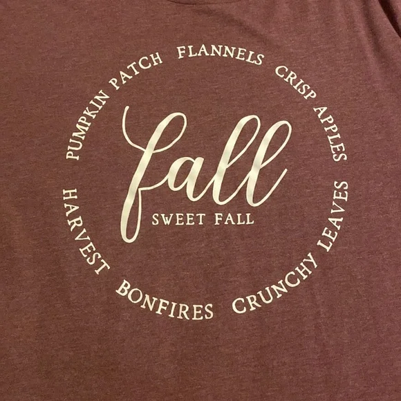 Fall sweet fall womens tshirt size xL maroon color - Picture 2 of 3